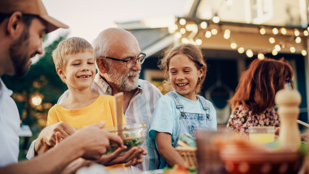 senior man with grandchildren